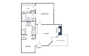 a floor plan for a two bedroom apartment at The Felix