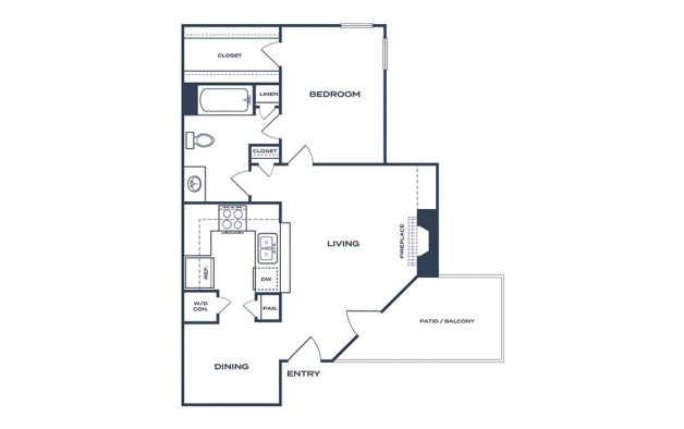 the floor plan for a two bedroom apartment at The Felix