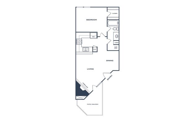 the floor plan for a two bedroom apartment at The Felix