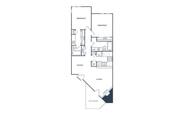 the floor plan for a two bedroom apartment at The Felix